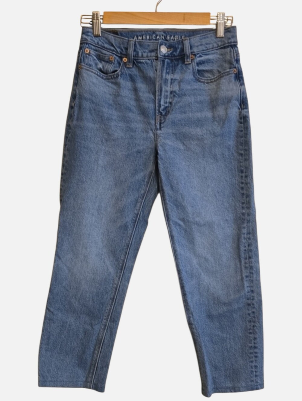 American Eagle‎ Super High-Rise Ankle Straight Jeans Blue Women's Size 0 Altered